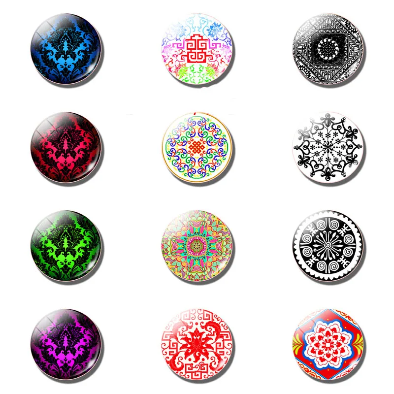 Мандала мистический дизайн Сова ожерелье Мода узор бижутерия со стеклянными