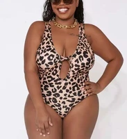 sexy leopard bikini 2021 plus size one piece bathing suit swimsuit female monokini push up beachwear swimwear women big breasts