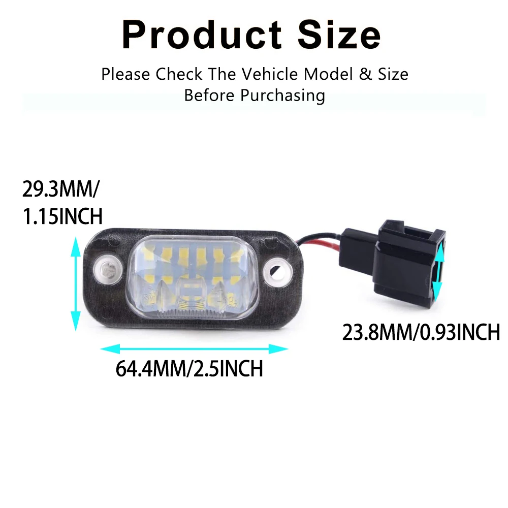2 шт. белые светодиодный ные подсветки номерного знака для VW Golf Mk3 Polo 3 Classic голоса