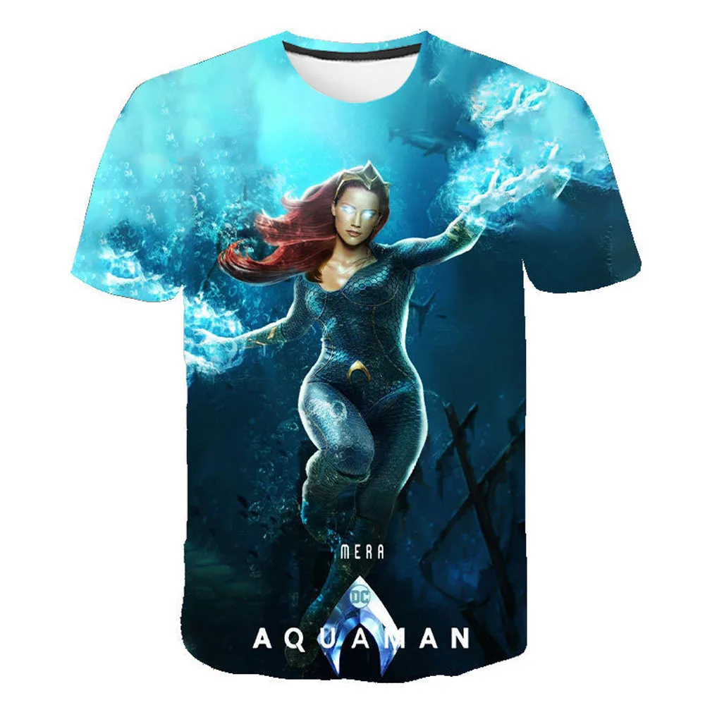 

Hot Sale New Comic Cartoon Character Aquaman Man Fashion Short Sleeve Men Women Children 3D Printed T Shirt Casual Cool Tops T