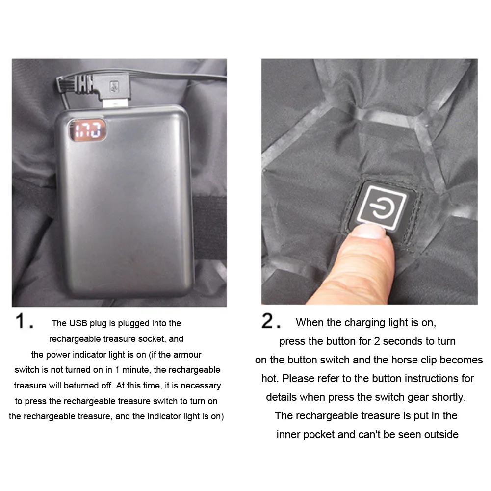 3 скорости для мужчин и женщин теплый USB зарядка Открытый водонепроницаемый