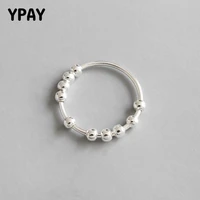 ypay 100 real 925 sterling silver finger ring ins simple geometric string of beads rings for women luxury fine jewelry ymr559
