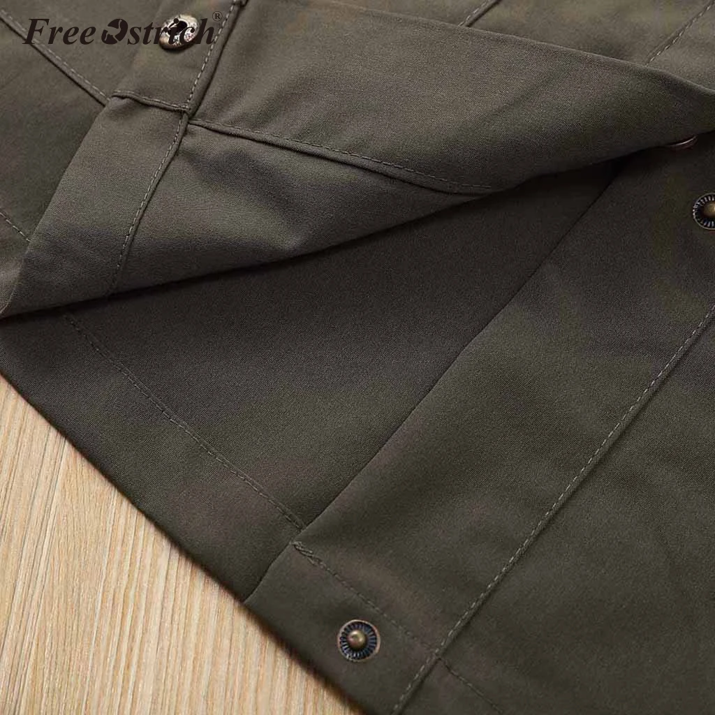 Free Ostrich Coat Women Fashion Long Sleeve Wide Waist O Neck Solid Pockets Jacket Harajuku Casual Jaket N30 | Женская одежда