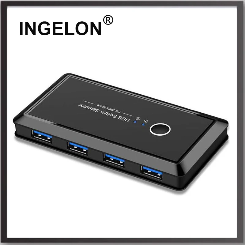 KVM-переключатель Ingelon 3 0 USB-переключатель 2 порта 4 устройства для клавиатуры мыши