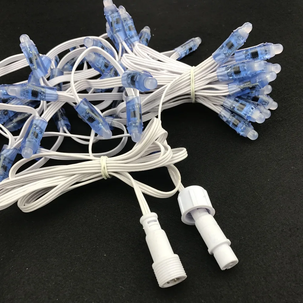Индивидуально СВЕТОДИОДНЫЙ полноцветный Icicles string; DC12V WS2811 Светодиодный; все белый провод; IP68; 60 узлов/комплект; с 2 м xсоединительным хвостом
