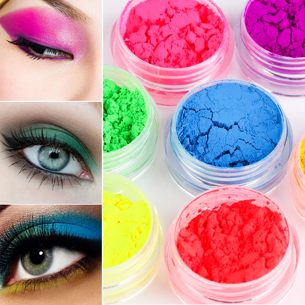 1 шт. неоновый пигмент для век пудры матовые и минеральные ногтей мерцающие