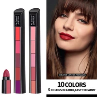 matte lipstick 5 in 1 lipstick set highly pigmented long lasting lip makeup non stick lipstick for women