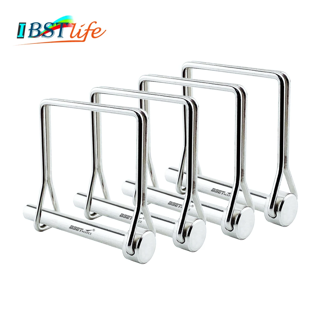 

4PCS SS 316 Square Shaft Locking Lock Pin Safety Coupler Pin Retainer Farm Trailers Wagons Lawn Garden Auto Car Trailer