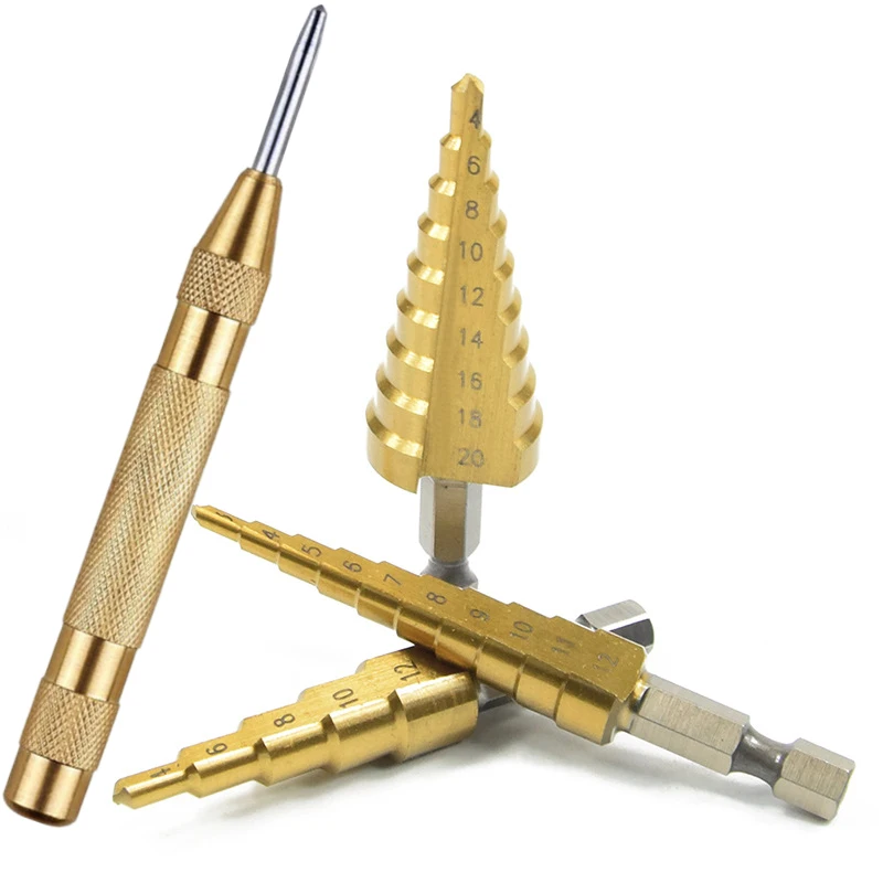 3 шт. набор сверл из быстрорежущей стали с конусами ступенчатые сверла