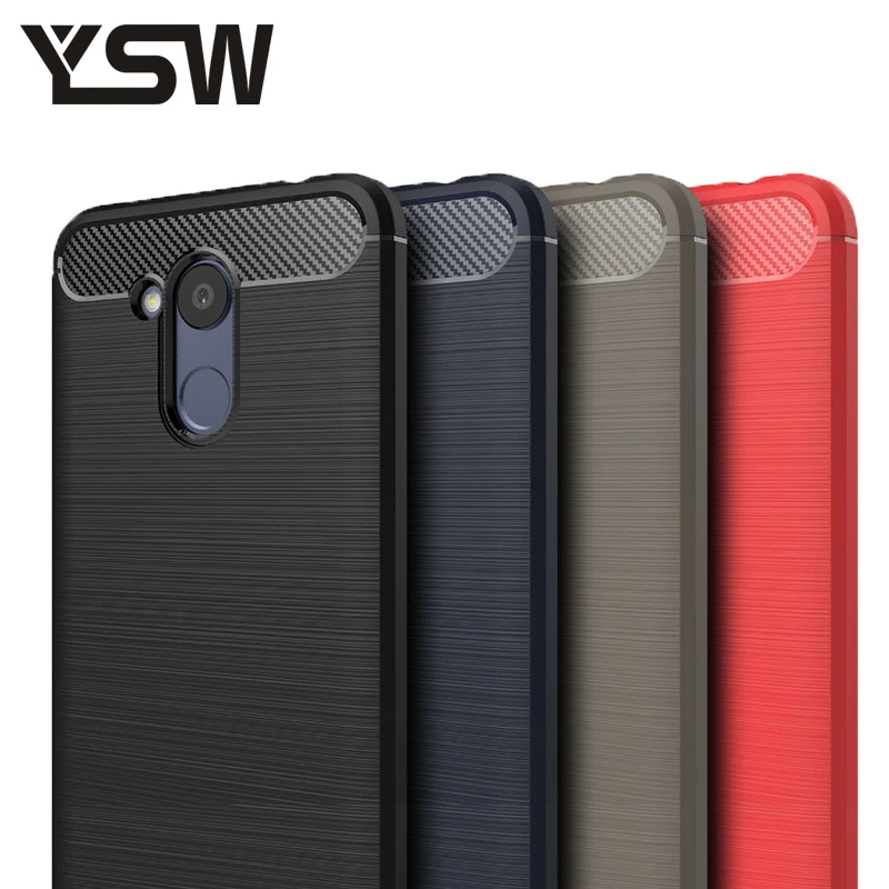 YSW для Huawei Honor 6C Pro Чехол из углеродного волокна Мягкий ТПУ Матовый противоударный