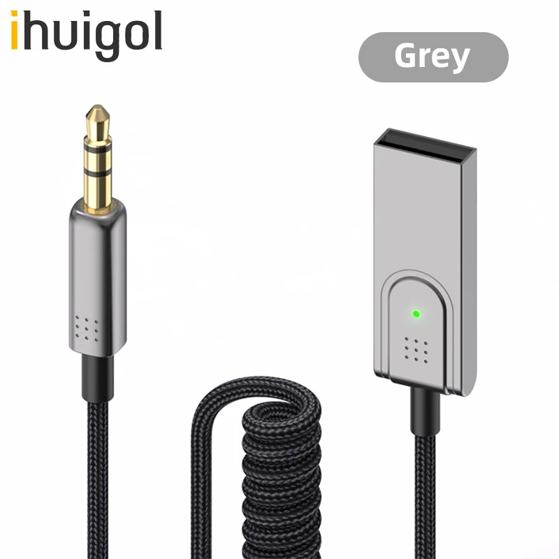 

ihuigol Car AUX Bluetooth 5.0 3.5mm Jack Dongle Cable For Speaker Audio Player Music Headphone Reciever Handsfree Transmitter