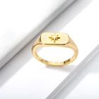 Кольцо-кольцо с изображением звезды, золотистого и серебристого цвета