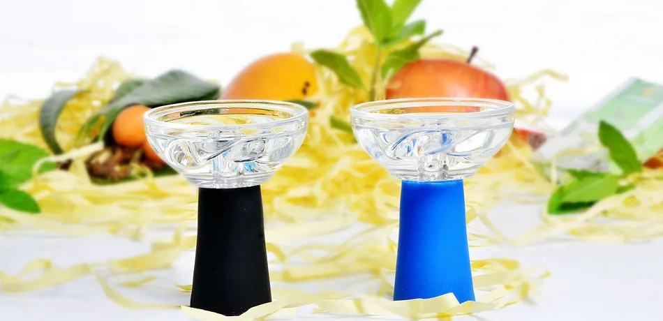 

2pcs Hot Sale Hookah Parts Hookah Bowl Glass Smoke Pan Silicone Hookah Shisha Bowl Lighters Smoking Tobacco Pipes & Accessories