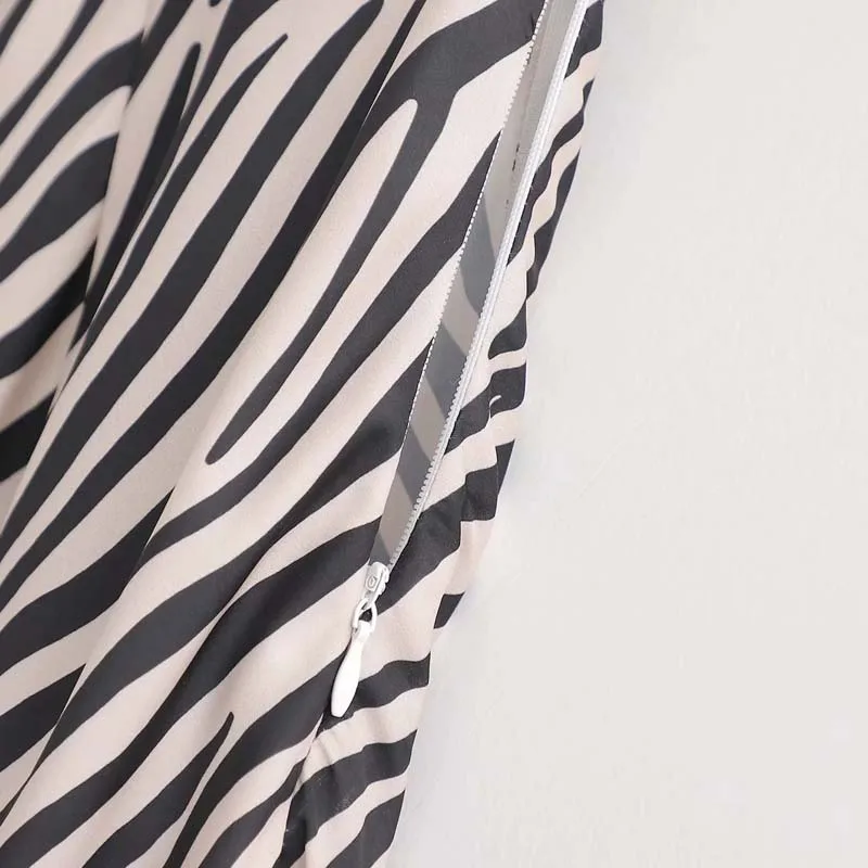 

2020 Summer Zebra stripe women midi skirt High waist straight animal print female bottom skirt night ladies skirt YNZZU YB426