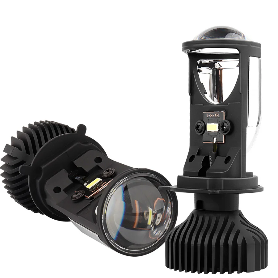 

90 w/par lampada h4 led mini lente do projetor kit les lampada 14000lm kit de conversao hi/lo feixe farol 12v/24v rhd lhd