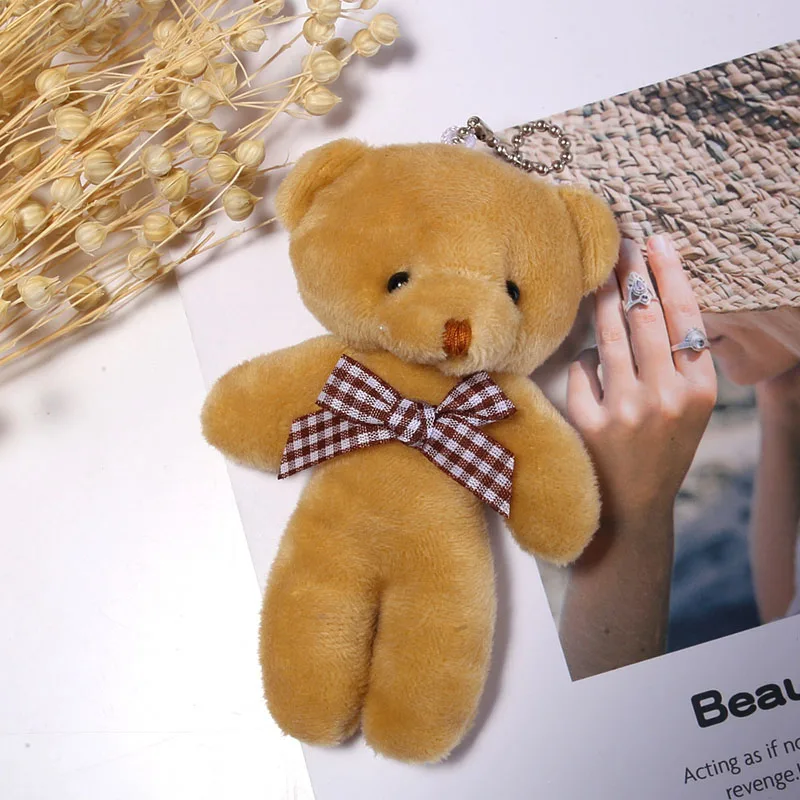 

1pc 11.5cm Mini Plush Conjoined Bear Toys Pendant PP Cotton Soft Stuffed Bears Holiday Gift