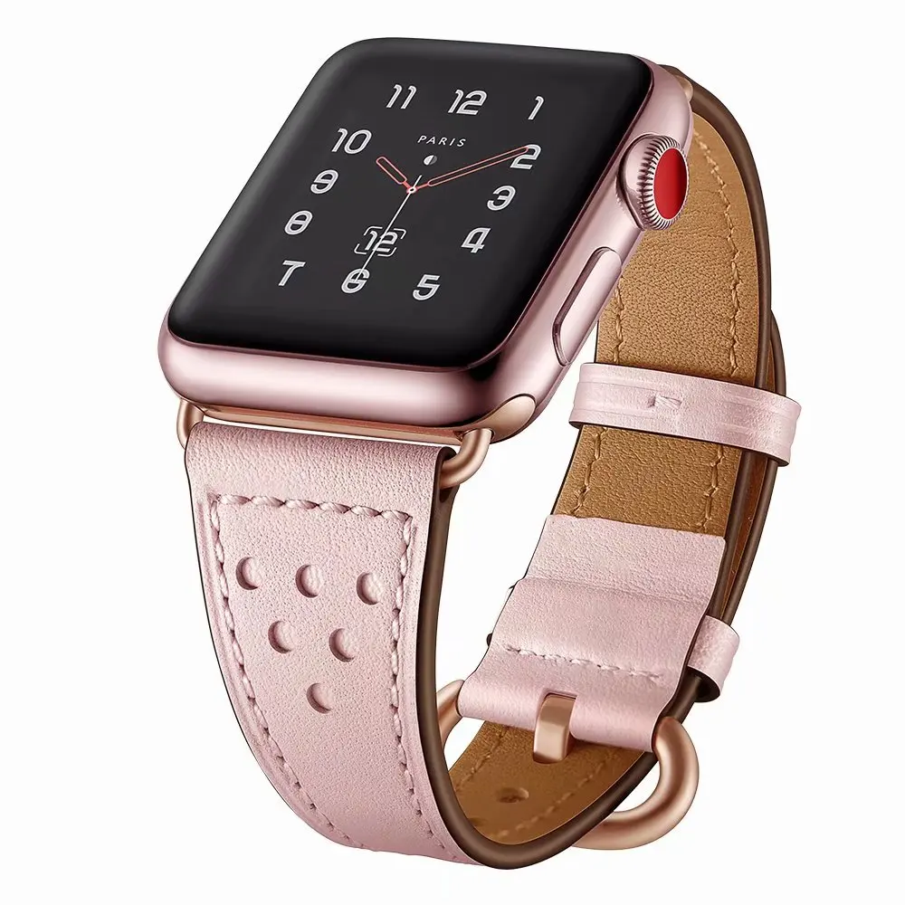 

Leather strap band for Apple watch 38mm 42mm 40mm 44mm women sport watchband Replacement bracelet for iwatch Series 4 3 2 1