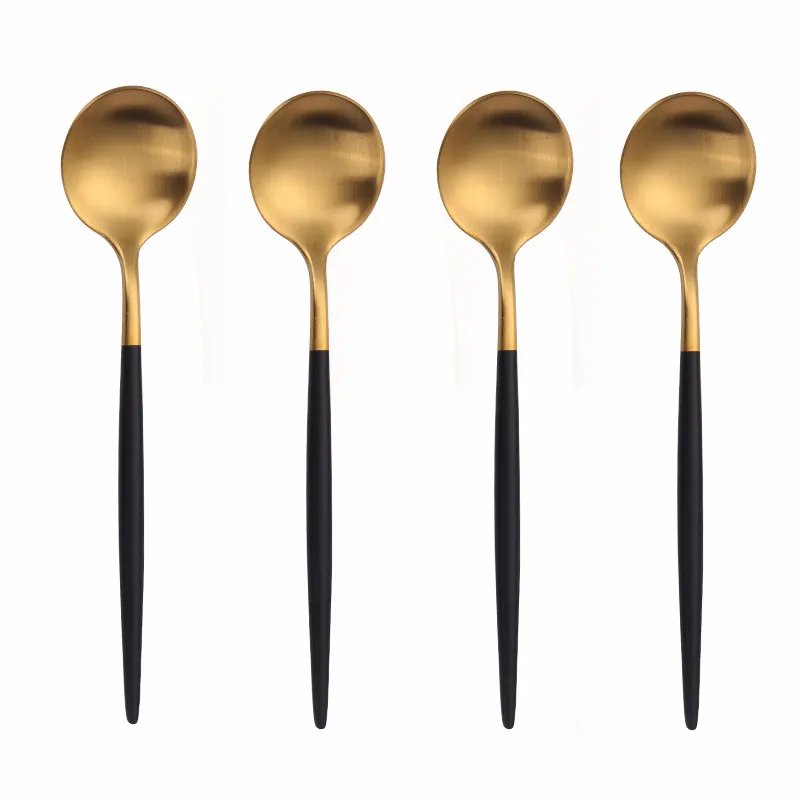 Набор золотых столовых приборов из нержавеющей стали столовая посуда вилка нож