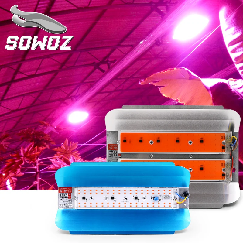 SOWOZ 50 Вт 100 Светодиодный светильник роста растений AC 220 В растительная теплица