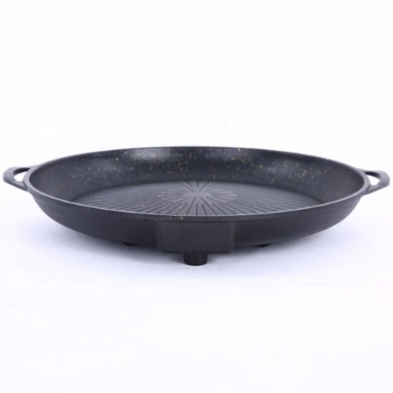 Круглая сковорода с каменным покрытием для барбекю гриль тарелка бездымного