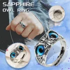 Индивидуальное Открытое кольцо в стиле ретро с голубыми глазами в виде совы, креативное регулируемое соединительное кольцо, креативное женское свадебное модное очаровательное Ювелирное кольцо