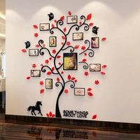 home decor wall sticker tree mirror photo tree sticker plant for kids room acrylic family tree poster decal wallpaper