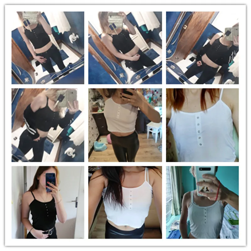 

Summer 2021 Women Strap Crop Top Women Sexy Backless Leakage Navel Solid Camisole Sexy Tank Tops Tube Top Breathable Crop tops