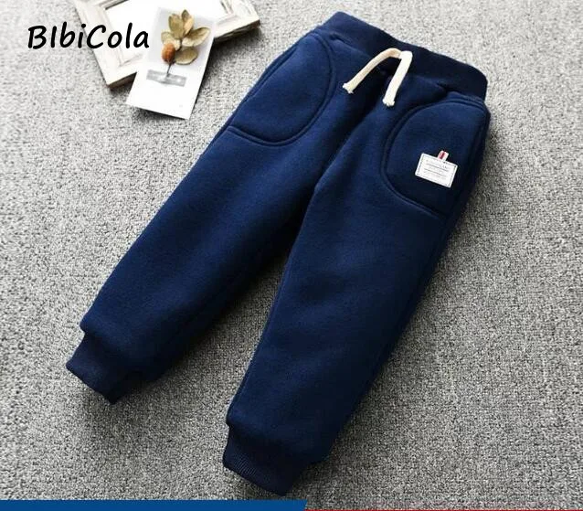 Теплые штаны для мальчиков новые зимние повседневные из плотного хлопка и