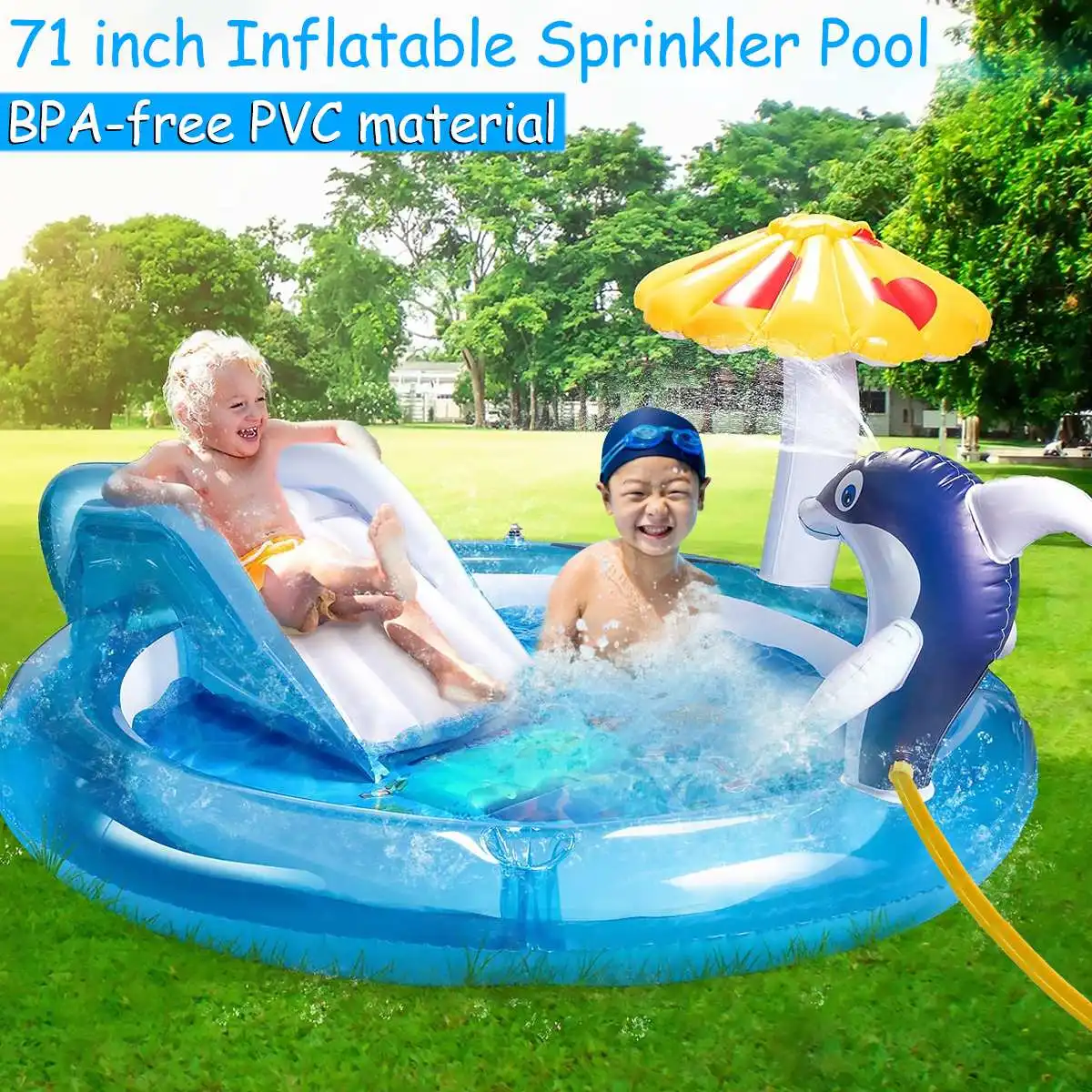 

71 "180 см круглый надувной бассейн с горкой водная горка ванна для детей Открытый летний плавательный бассейн для детей