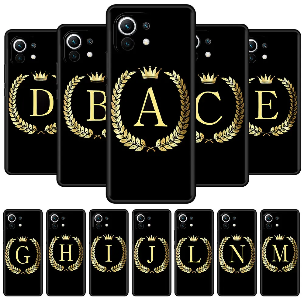 

Case for Xiaomi Mi 11 Ultra 10T Pro Note 10 9T 11T A2 9 SE CC9 CC9E 8 Lite 10S Black Phone Cover Crown Wreath English Letters
