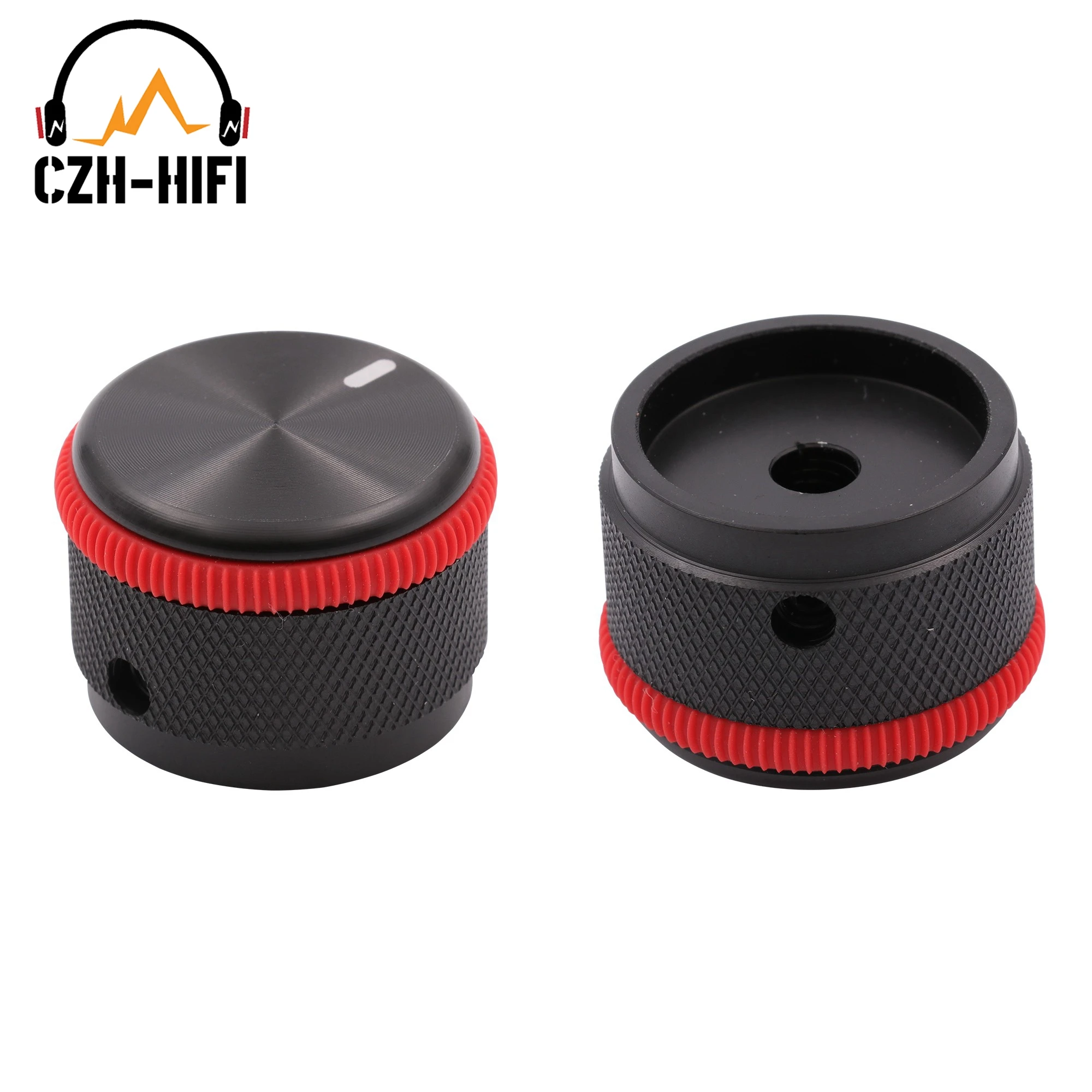 

2pcs Audio Volume Control Knob 30x22mm CNC Machined Solid Aluminum Potentiometer Knob for Amplifier DAC CD Player Turntable DIY