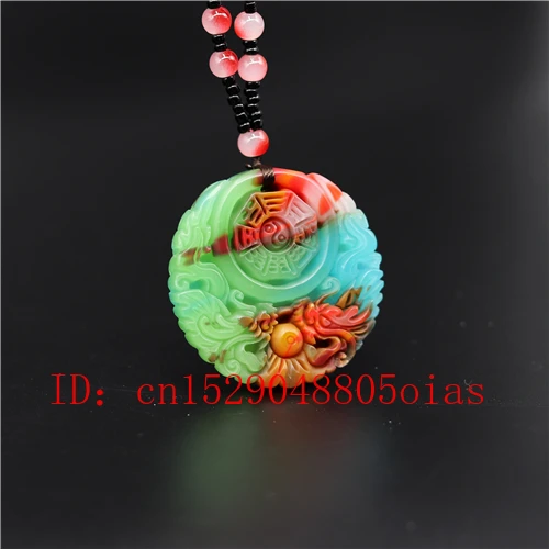 Натуральный цвет Нефритовый дракон кулон ожерелье Китайский жадеит ювелирные