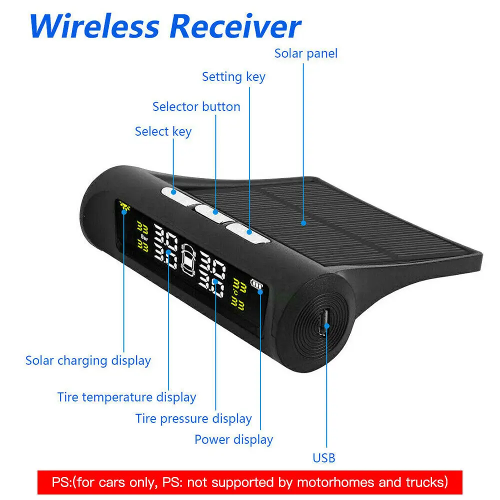 Система контроля давления в шинах TPMS беспроводная автомобильная USB-система с