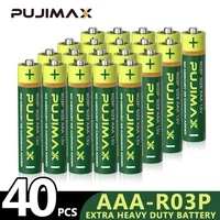 pujimax 40pcs 1 5v carbon zinc battery aaa disposable dry battery for camera radio toys household matching combination battery