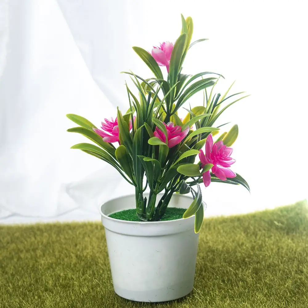 pink Искусственные Искусственные цветы в горшках, маленький Лотос, искусственная кувшинка, сделай сам, украшение для дома, сада, стола, лотоса, растения, подарки - Цвет: pink