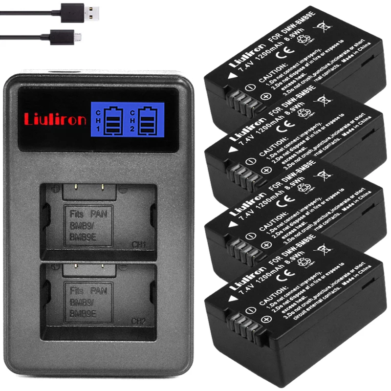 4 шт. DMW BMB9 BMB9E ДМВ Батарея + ЖК дисплей Dual USB Зарядное устройство для цифрового