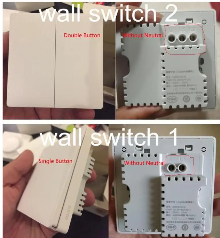 Настенный выключатель Aqara Zigbee беспроводной для управления освесветильник с