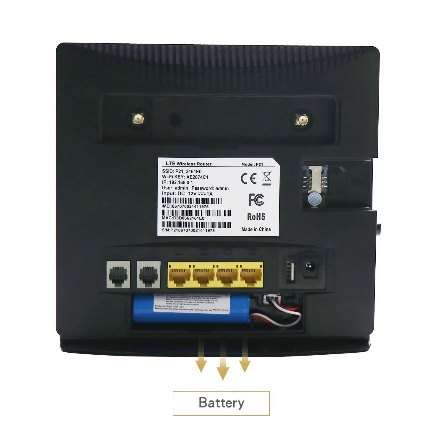 Yeacomm P21 Indoor VoLTE RJ11 RJ45 TDD FDD 3G 4G LTE CPE Router with SIM Card Slot