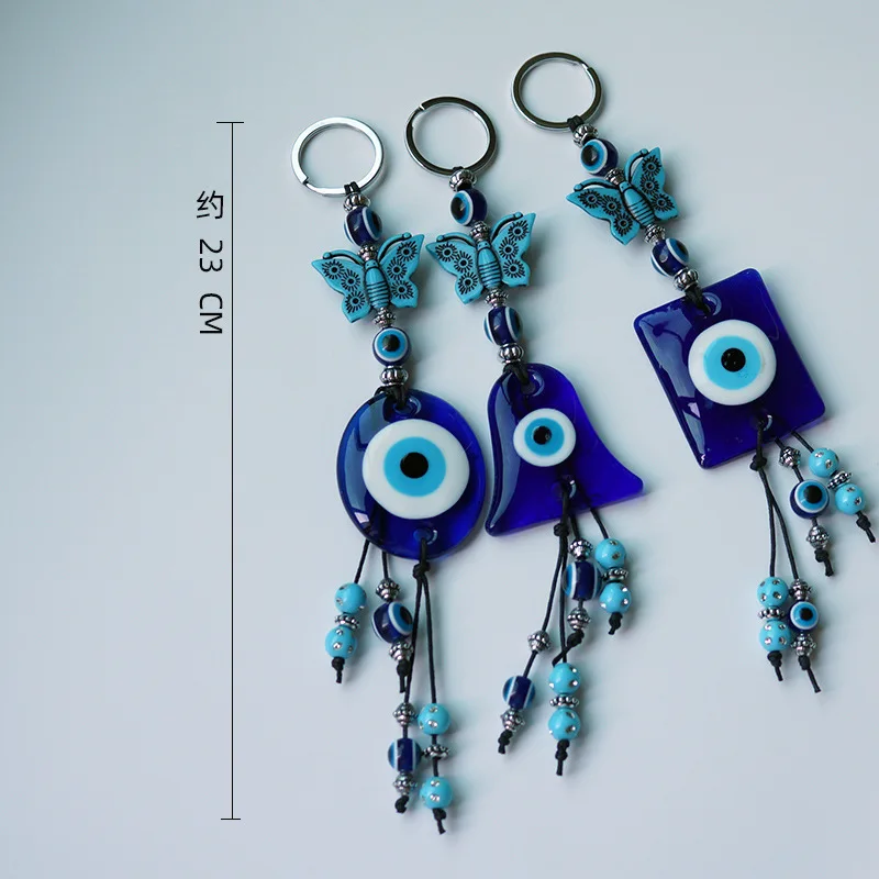 Этнический турецкий синий стеклянный кристалл злого искусства Бабочка круглая