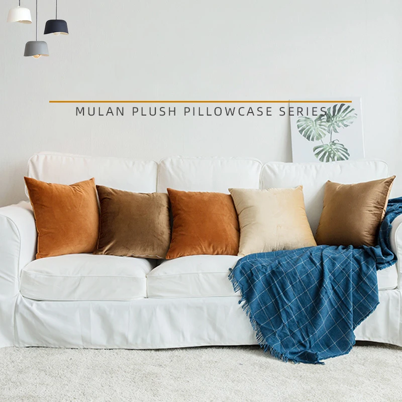 Бархатный Чехол для подушки декоративный чехол синий желтый черный серый цвета