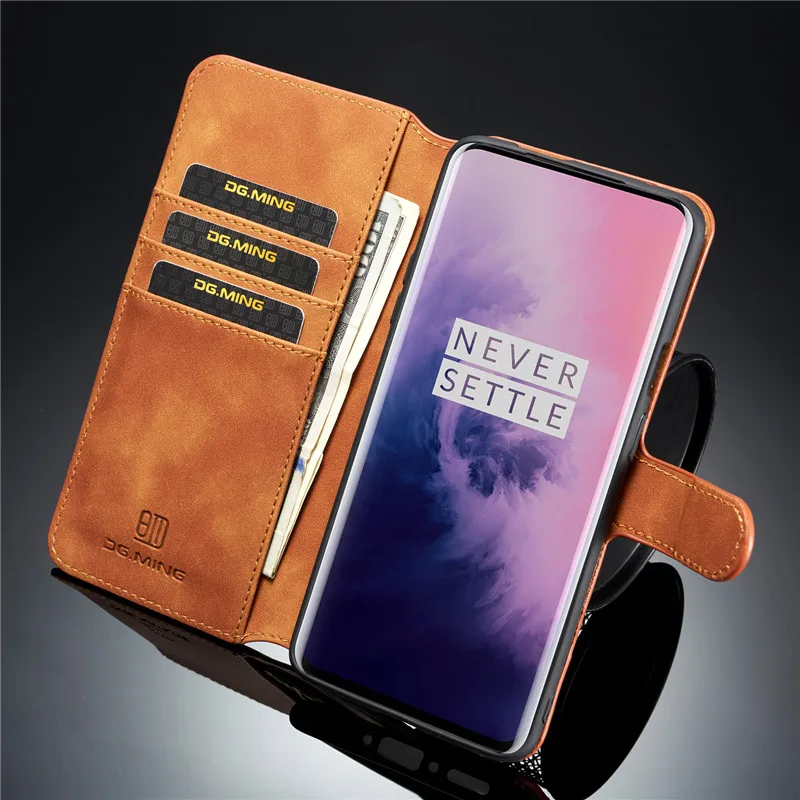 Чехол-Кошелек для Oneplus 7pro Coque роскошные чехлы с крышкой кожаный чехол 6T 7 Pro 1 +