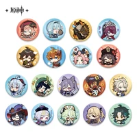 anime game genshin impact zhongli kawaii cosplay metal badge brooch lapel badge pendant souvenir decoration bag button pins set