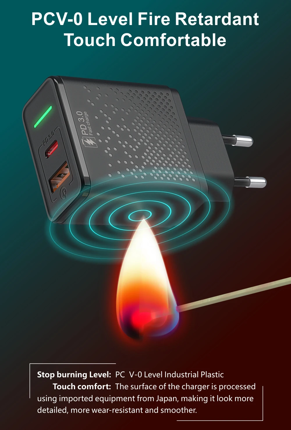 D Мощность 18 Вт USB питание PD быстрое зарядное устройство Быстрая зарядка 3,0 usb type C телефон адаптер ЕС Разъем для iPhone 8 X XS для samsung