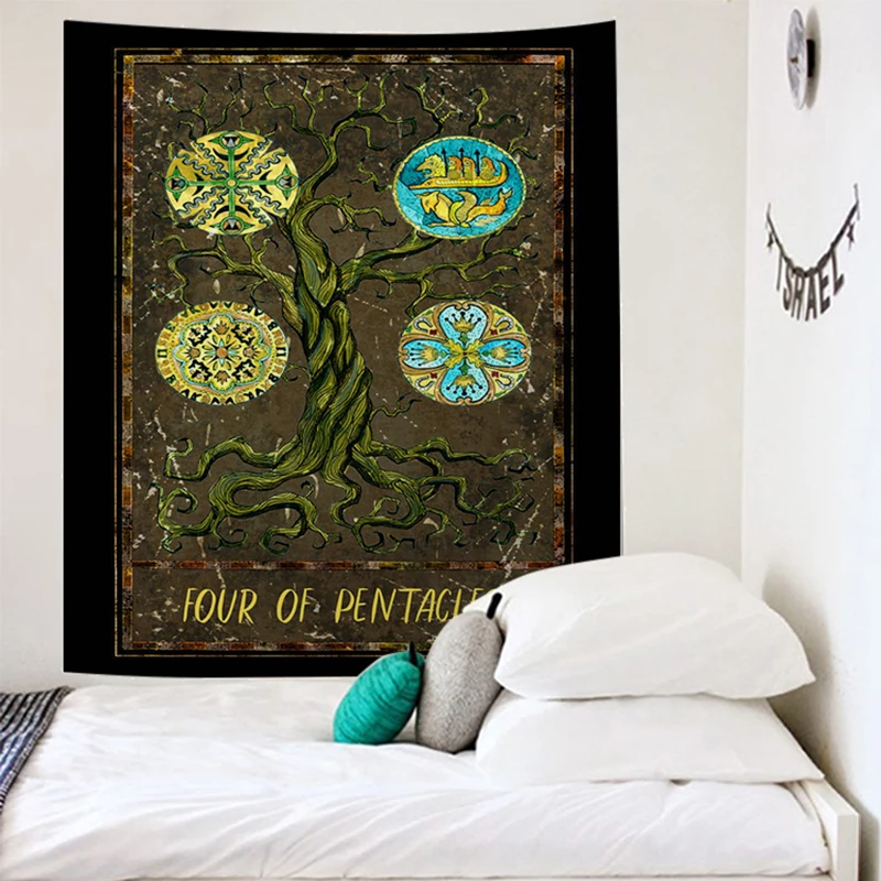 Тапиз Таро Пентакль гобелен большая стена ткань одеяло хиппи Мандела Настенный