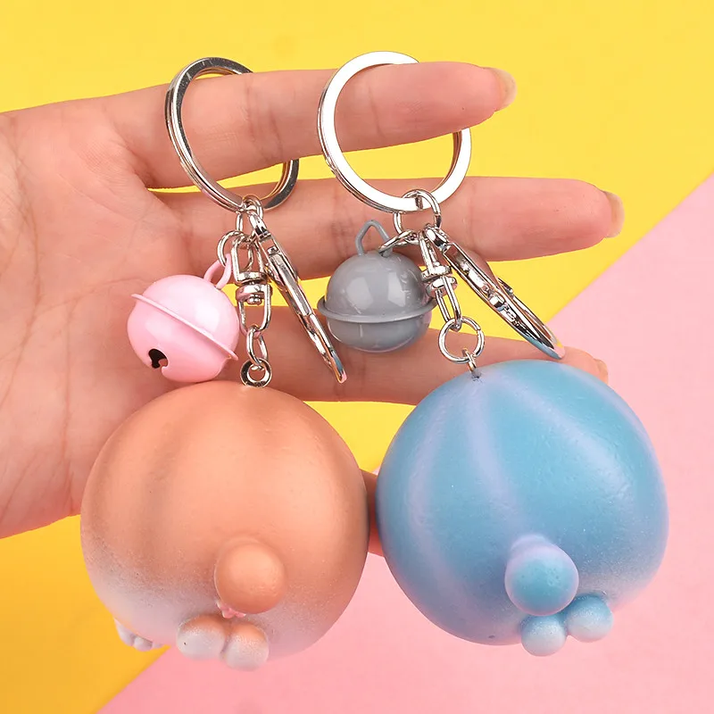 Милый Fart Butt Keychains мультяшный Забавный брелок на ключи в форме поросенка забавная