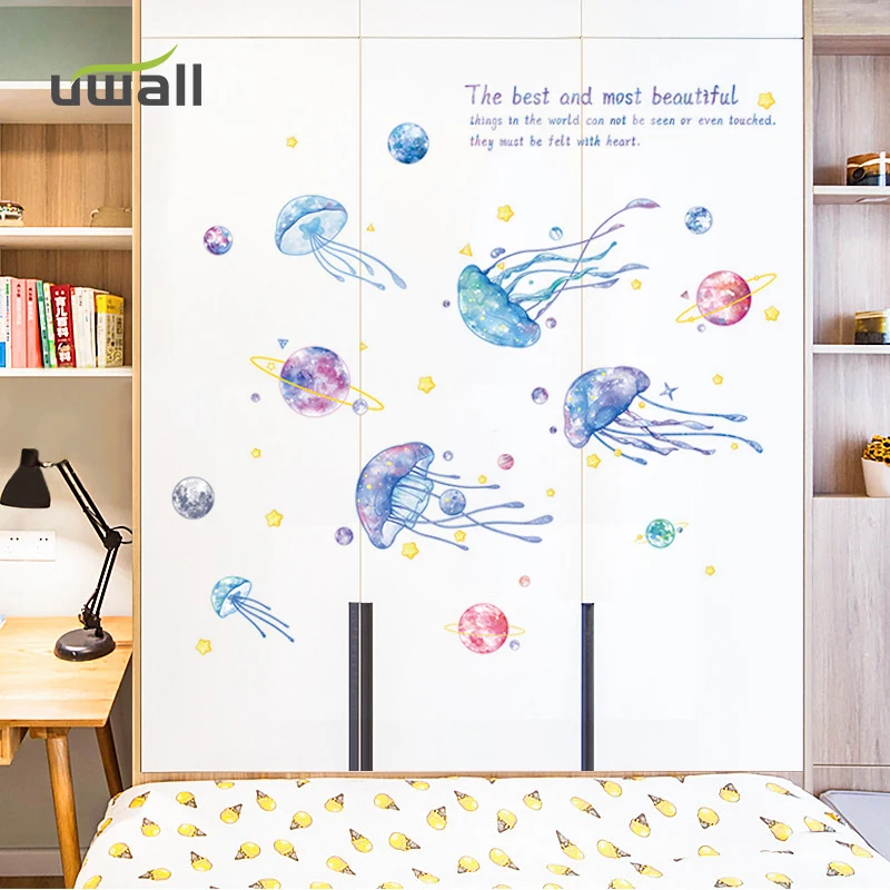 

Nortic Jellyfish Wall Stickers Home Decor Living Room Girl Bedroom Background Wall Decoration Self Adhesive Room Decor Sticker