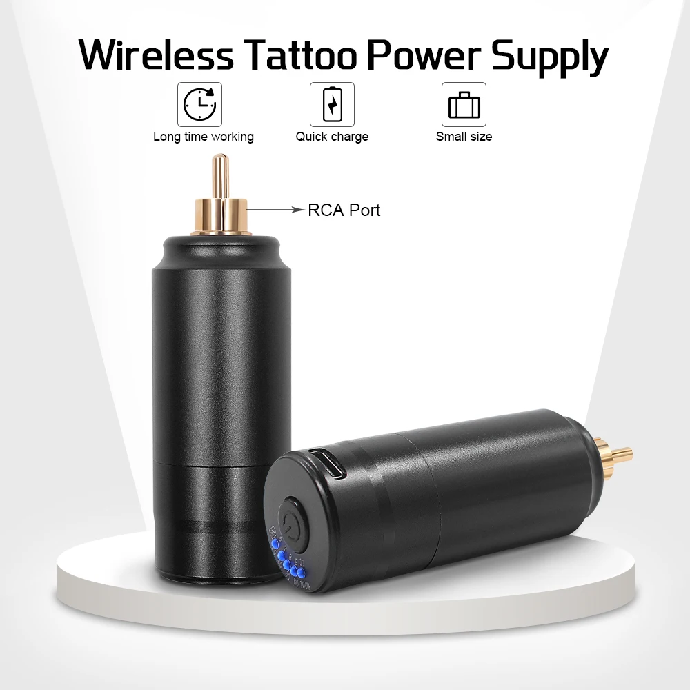 

Mini Wireless Tattoo Power Supply RCA Connector Mini Digital Tattoo Battery Power for Rotary Tattoo Pen Machine Tattoo Supplies