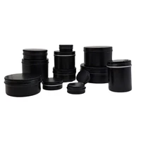 5 250ml black aluminum cans round tin box with lid metal pill cans cream ointment jars storage container for balm wax cosmetics