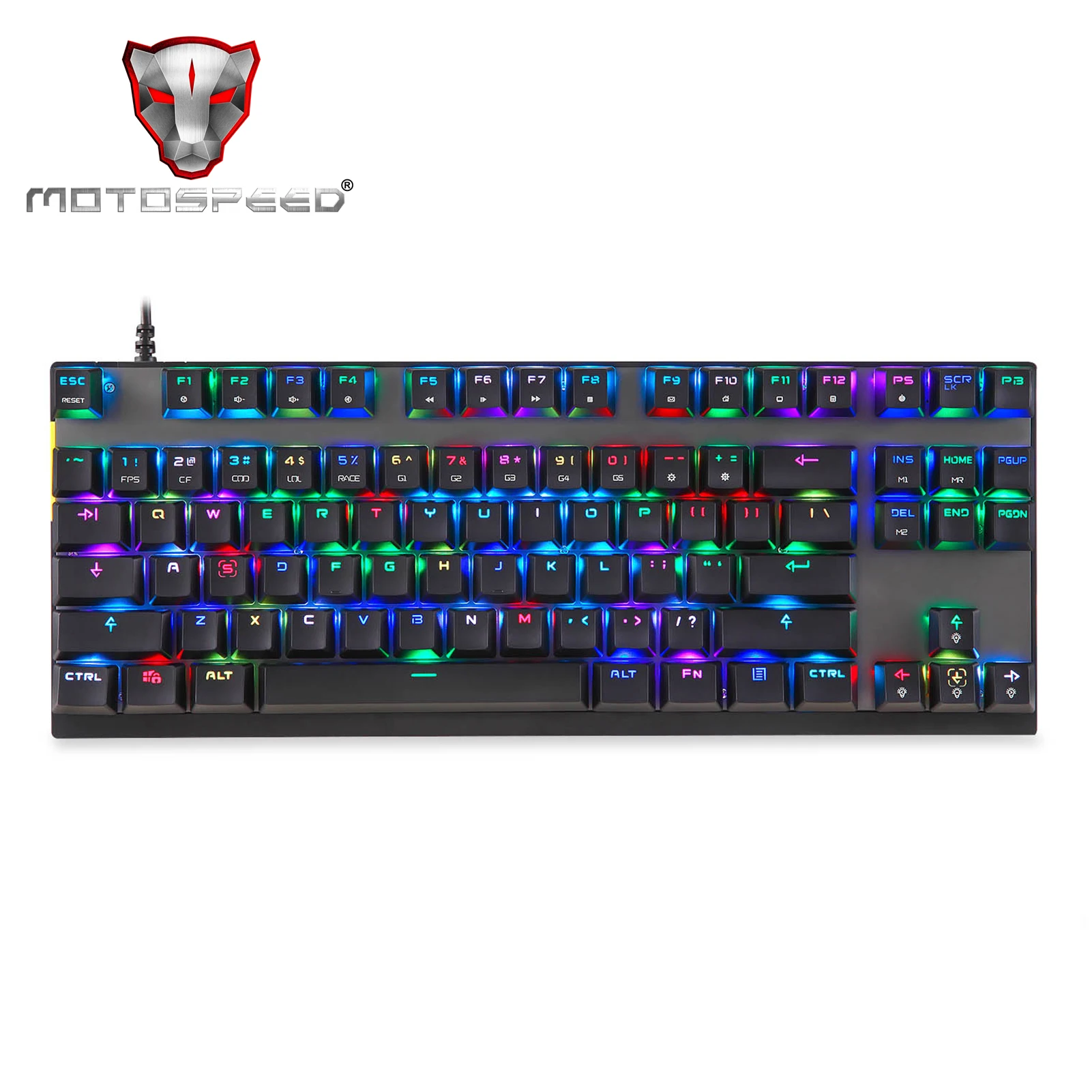 MOTOSPEED клавиатура CK82 механическая 87 клавиш RGB игровая с красным переключателем