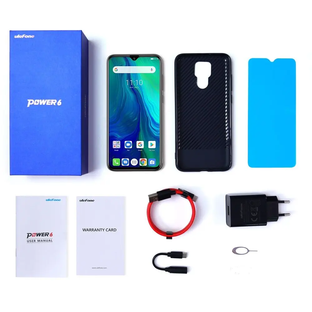 Ulefone Power 6 Android 9 0 MTK6765V смартфон 3 дюйма 4 Гб + 64 6350 мАч в аккумулятор Dual SIM 4G 16MP FHD